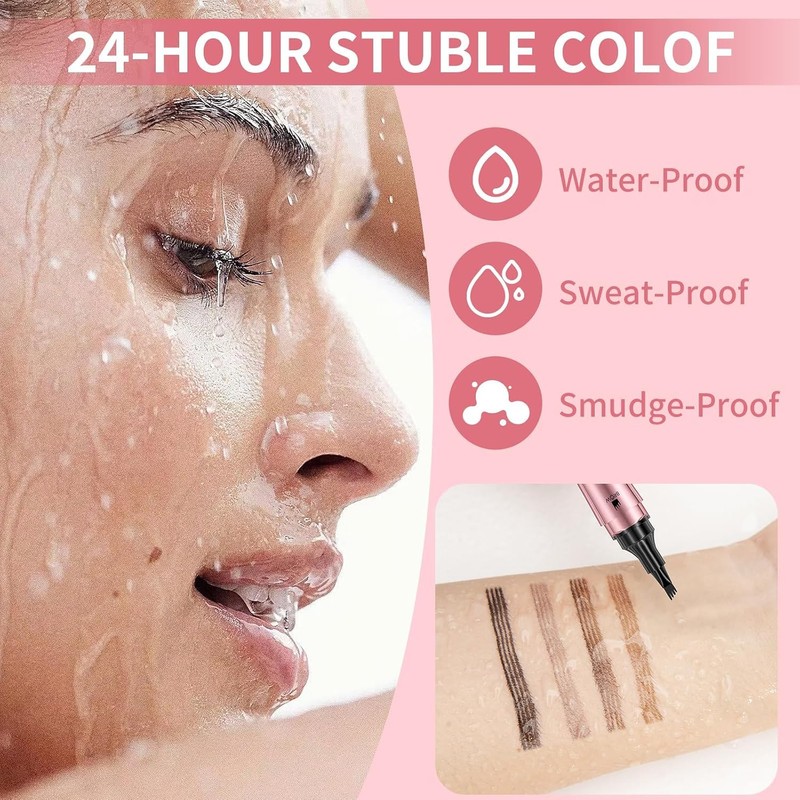 Lápiz de Cejas 2 en 1 con Gel Impermeable –