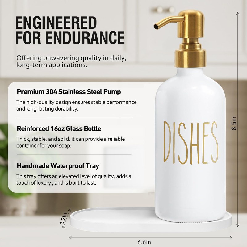 MOMEEMO Kitchen Soap Dispenser Set, Contains Dish and Hand Soap