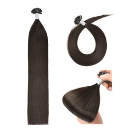Real Hair Bondings U-Tip Hair Extensions Real Hair Keratin Bondings Real Hair 45 cm Remy Real Hair Extensions Bondings (50 g #2 Dark Brown)