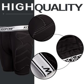 KOOPOW Youth Boys Padded Sliding Shorts Slider Pad with Soft Protective Athletic Cup for Baseball, Football, Lacrosse