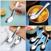 ULTECHNOVO Thai Chinese Asian Stainless Steel Rice Soup Spoon 6pcs