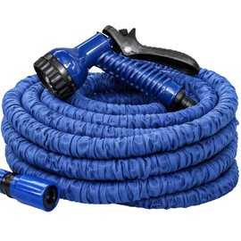 Manguera Expandible Magic Hose, Azul, 75 pies, con Boquilla de Rociado Multifunción, Ligera y Compacta
