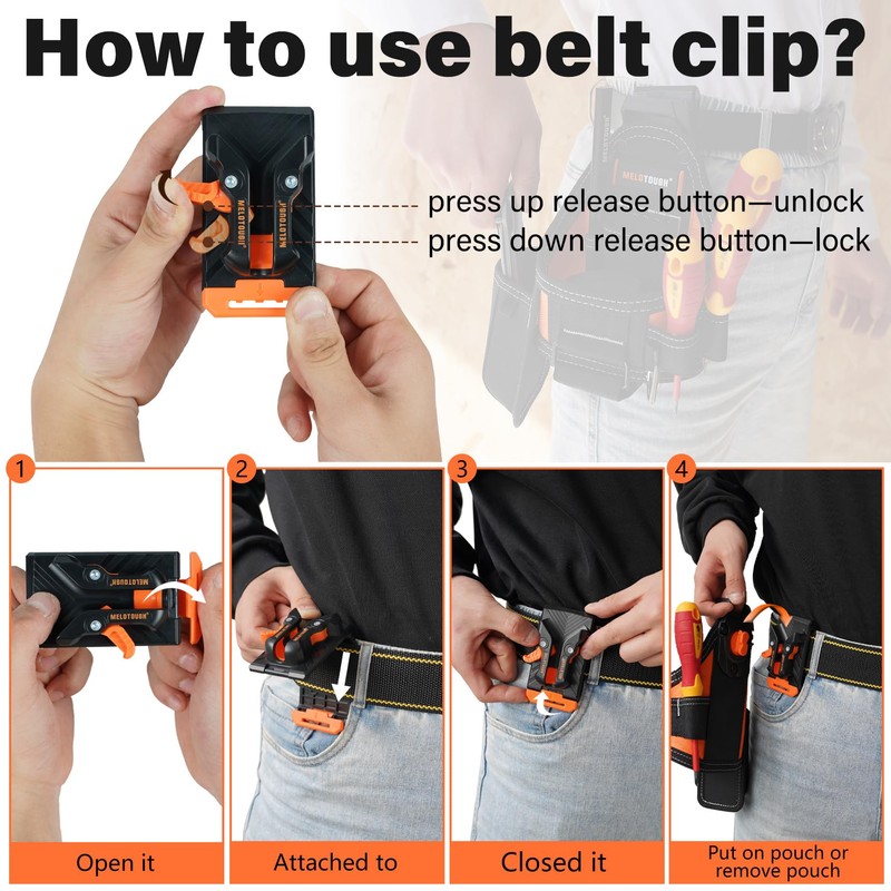MELOTOUGH Small Tool Pouch Tape Measure Pouch/Utility Knife Pouch Tool