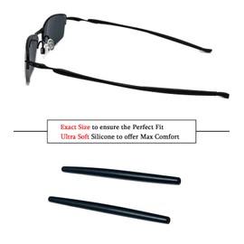 2 Pairs Replacement Earsocks for Oakley Transistor OX3085/Lizard OX5113/Lizard 2 OX5120/Capacitor OX5055/Spoke OX3144/Jackknife 2.0 4.0 6.0 OX3023 OX3024 OX3025 Sunglasses, Black