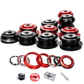 BUCKLOS Bike Headset 34/44/44-50.6/44-55/44-56/41.8-52mm, Mountain Bike Road Bicycle 1-1/8 Threadless Double Sealed Bearings MTB Headsets, for Straight Tapered Tube Frame Fork Expander Plug Star Nut