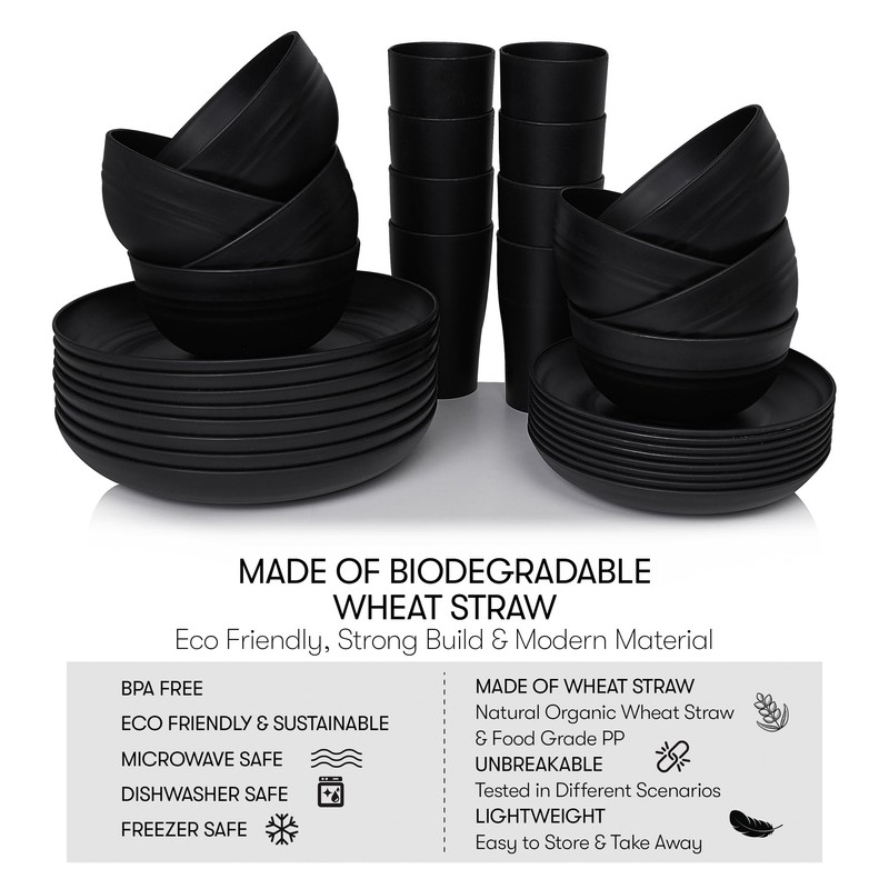 Wheat Straw Dinnerware Sets | Unbreakable Dinnerware Sets | Dishwasher