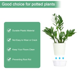 M METERXITY 10-Pack Planter Saucers, 14 Inch Plastic Plant Saucers Flower Pot Tray Flower Pot Drip Pan for Indoor/Outdoor, Plant Saucer Drip Tray for Pots [Clear]