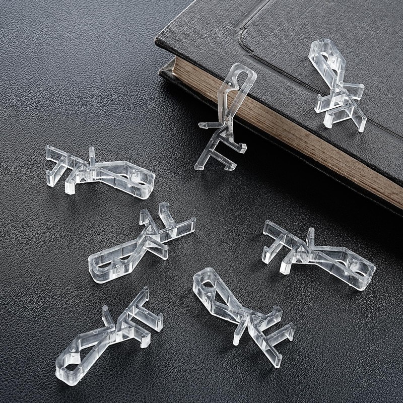 30 Pcs Hidden Channel Valance Clips 1-7/8 Inch Clear Plastic