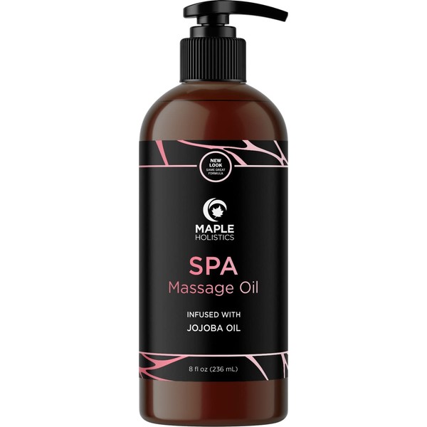 Calming Massage Oil for Massage Therapy - Home Spa Full Body Massage Oil for Sore Muscles for Pro or Home Use with Moisturizing Sweet Almond Oil and Lavender Essential Oil - Non Greasy or Staining