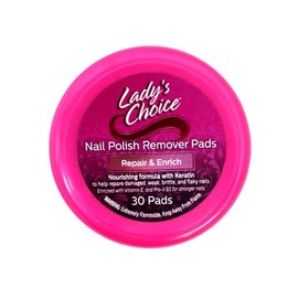 Lady’s Choice Nail Polish Remover Pads, Repair & Enrich, Nourishing formula with Keratin, 30 Count