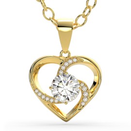 SERASAR Premium Women's Necklace, 925 Sterling Silver, 18 Carat Real Gold Plating, Adjustable Length, Four Colours, Includes Jewellery Box, Sterling Silver, Cubic Zirconia