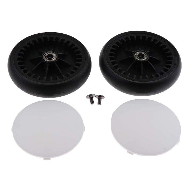 Pram Wheel 1 Pair Practical Stroller Heavy Duty Rubber Flexible