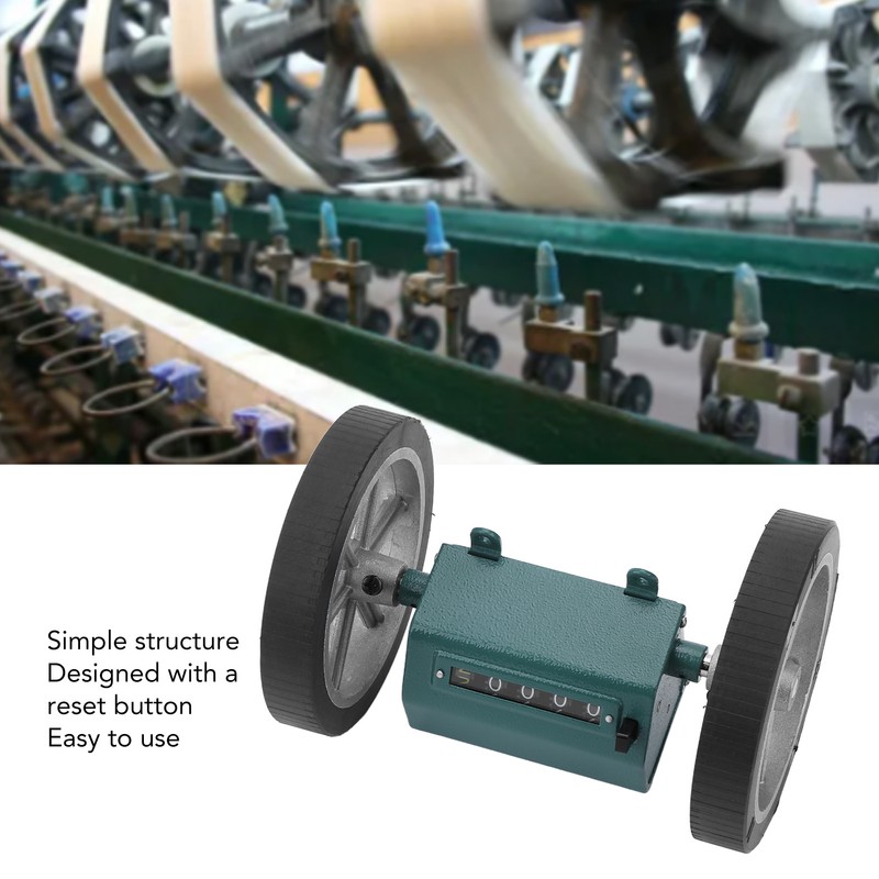 Green Digital Rolling Meter Counter 5 Digit Simple Mechanism Clear