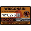 Wisconsin WI Bigfoot Hunting Permit 2.4" x 4" Sticker