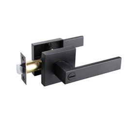 Solid Door Lever Handle Matte Black Finish