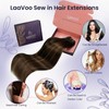 LaaVoo Weft Hair Extensions Human Hair Brown Ombre Sew in