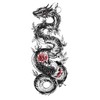 2 x Temporäres Drache Tattoo Drachen mit Rosen Tattoo Fake
