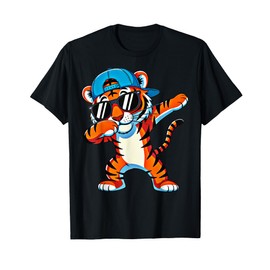 Cute Dabbing Tiger Kids Men Toddler Boys Animal Wildcats T-Shirt