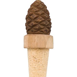 Wildlife Garden WG4995 Bottle Stopper Pine Cones - Decorative Hand Carved Bottle Stopper