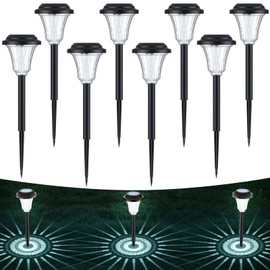LuJasi Solar Lights for Outdoor Garden Pack of 14 Solar Lights Garden IP65 Waterproof with Beautiful Projections for Outdoors, Patio, Lawn, Garden, Yard, Paths