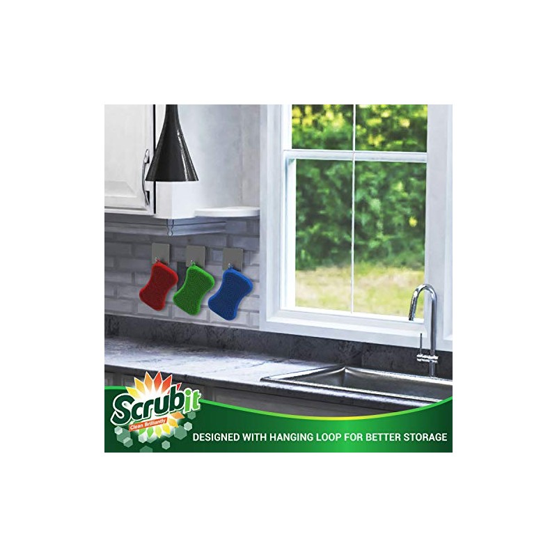 6 Pack Silicone Scrubbing Sponge by SCRUBIT - Real Silicon