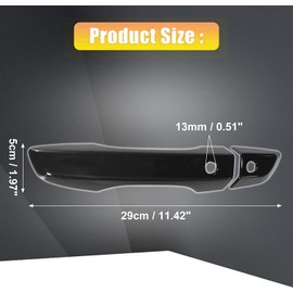 MACHSWON Right Exterior Door Handle Trim Cover 4pcs ABS Vehicle Door Lacth Handle with Smart Key Hole 10th Gen for Honda Civic 2016-2021 Glossy Black Right Hand Drive