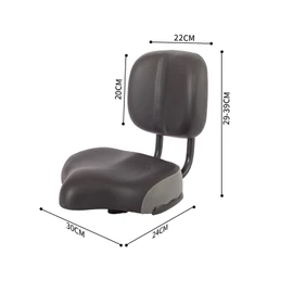 CDHpower Bicycle Cycling Saddle/Bicycle Seat (Backrest Black with Grey) Oversized Comfortable with Backrest Replacement Soft Back Rest PU Cushion