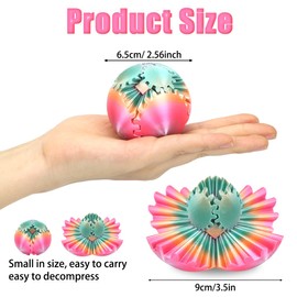 Gear Ball 3D Printed, Fidget Stress Ball Children Adults, Anti-Stress Toy, 3D Colourful Rotating Gear Ball, Gift for Children, for Stress Relief in the Office (Rainbow Colours, Ball Diameter: 6.5 cm)