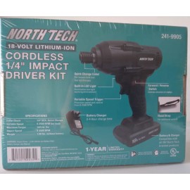 North Tech 18-Volt Cordless 1/4" Impact Driver Kit