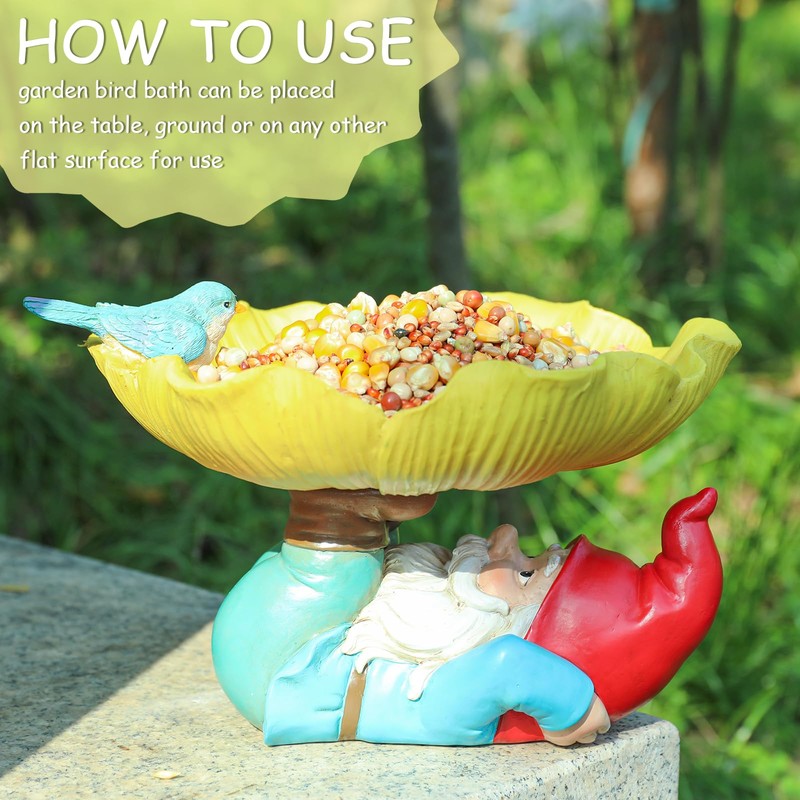 MUMTOP Bird Baths for Outdoors, Outdoor Garden Birdbath Bowl Resin