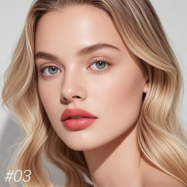 Erinde Lápiz Labial Mate Para Mujer, Lápiz Labial Aterciopelado Resistente al Agua, Delineador Labial Cremoso de Larga Duración, Lápiz Labial que no se Corre, lápiz labial Suave y Duradero,#3
