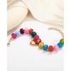FAUTHENTICUTE Chunky Colorful Beaded Bracelet Gold Heart