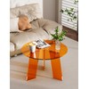 Dewrhiixe Acrylic Round Coffee Table, Clear Circle Modern Lucite Side