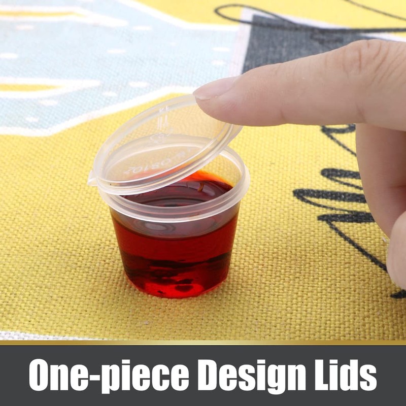 1oz 100 Pieces Small Plastic Containers with Lids, 25ml Small