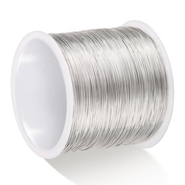 Silver Wire Craft Wire Thin 100 m x 0.3 mm, Jewellery Wire, Silver Craft Wires, Jewellery Wire, Wire for Jewellery Making, Beading Wire, Thin Wire for Crafts, Tarnish-Resistant