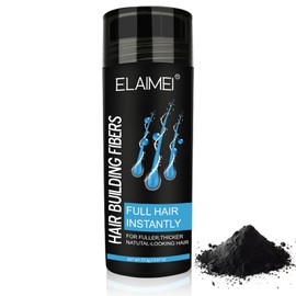 Roseflower 1pcs Hair Fibers for Thinning Hair, Undetectable Natural Hair Thickening Fibers, Hair Building Fibers for Women and Men, Thicker Fuller Hair Conceals Hair Loss, Black 27.5g