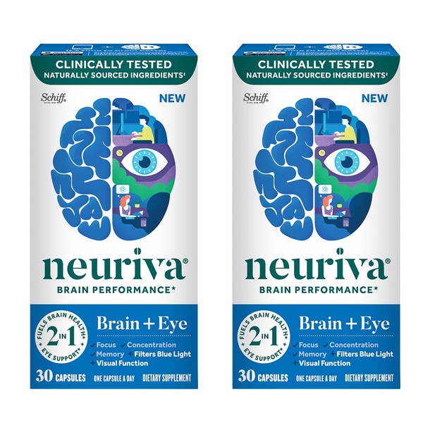 NEURIVA Brain + Eye Supplement for Memory, Focus & Concentration