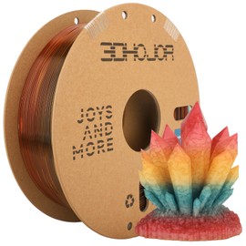 3DHoJor Transparent Multi Rainbow Color Gradient Change PLA 1.75mm 1KG 3D Printing Filament Crystal Rainbow PLA Clear PLA Filament with Cardboard Spool-Maple Leaf