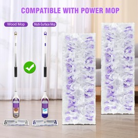 50 Count Disposable Power Mop Refills for Swiffer Power Mop Multi-Surface Floor Mop and Swiffer Power Mop Wood Mop，Compatible with Swiffer Power Mop Refills，Replacement Pads for Floor Cleaning