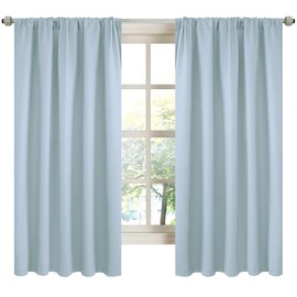 LA PALMA Rod Pocket Blackout Curtains for Living Room Darkening Light Blocking Thermal Insulated Noise Reducing Privacy Window Drapes for Bedroom Draperies Pack of 2 Panels