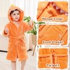 LOLANTA Children's Fleece Dinosaur Bathrobe Plush Hooded Bathrobe for 1-8