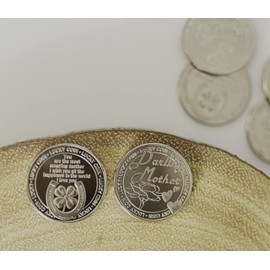 GadgetZone Lucky Coin Good Luck Charm Engraved Best Mother i Love You Special Message Sentimental Token Keepsake Good Fortune Blessing Pendant Novelty Coins Mother's Day Mother Gift