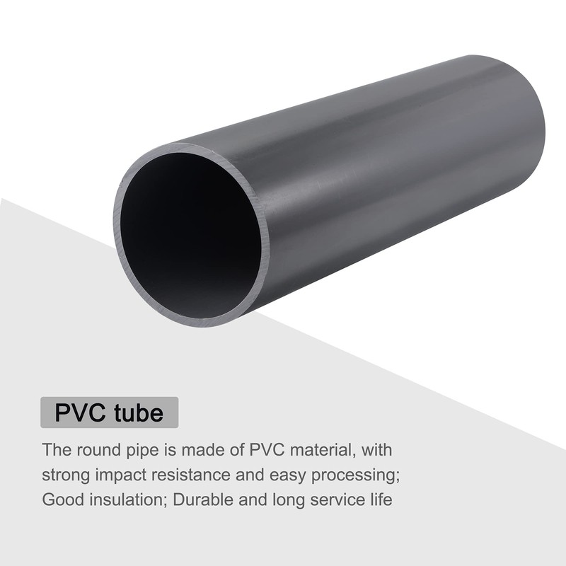 sourcing map PVC Rigid Round Pipe 81.4mm ID 90mm OD