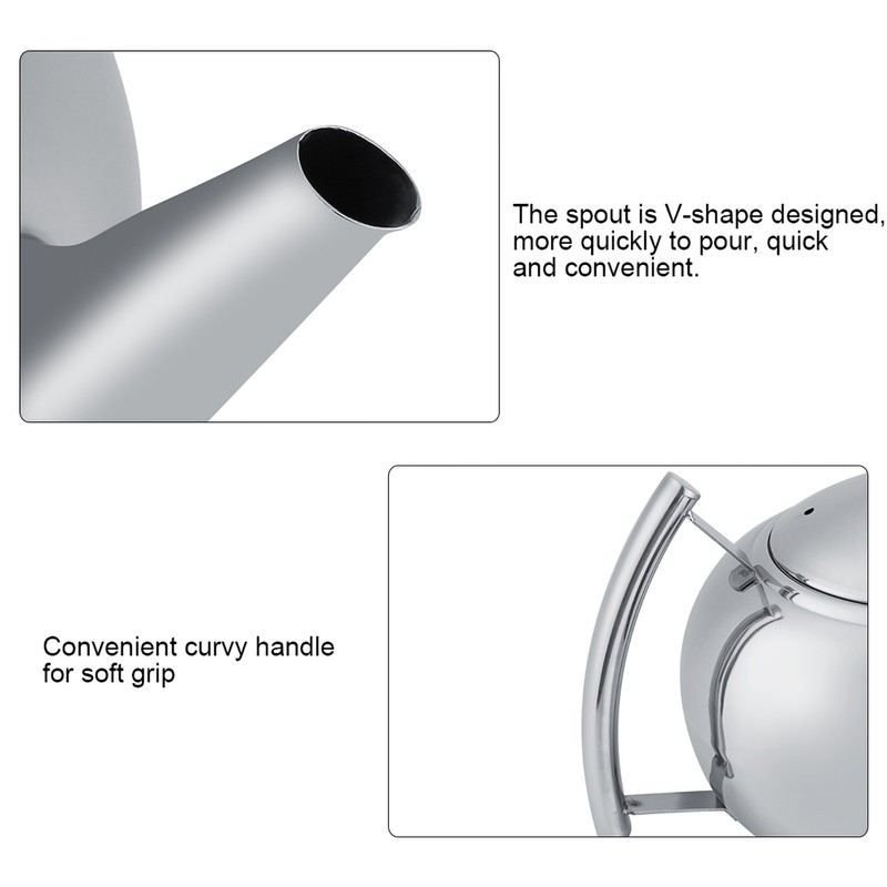 2L 201 Stainless Steel Teapot Coffee Tea Pot Kettle with