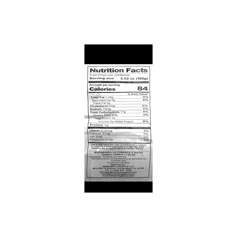 Mazamorra La Comorca - 500g/17.63 - Imported from Colombia