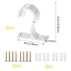 4Pcs Curtain Rod Brackets, 28mm Adjustable Curtain Pole Holders Heavy