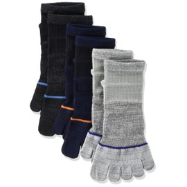 Okamoto O289-4373 O289-4373 Men's Work Socks, 10 Times Tear Resistant, 5 Toes, 3 Pairs Set, Antibacterial, Deodorized, Durable, Reinforced, Antibacterial, Deodorizing, Compatible with Military Feet, Safety Shoes, Assorted B