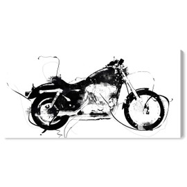 The Oliver Gal Artist Co. Transportation Wall Art Canvas Prints '21666 Vintage Motorcycle II' Home Décor, 45" x 30", Black, White