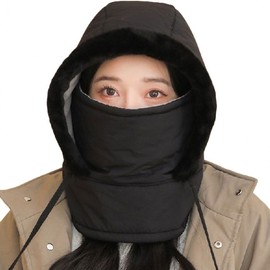 All-in-One Padded Hood Hat Winter Unisex Neck Warmer Warm Beige