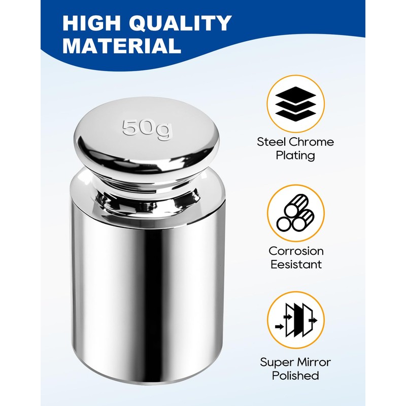 UCEC Calibration Weights for Digital Scale, 50g Gram Weights, Precision